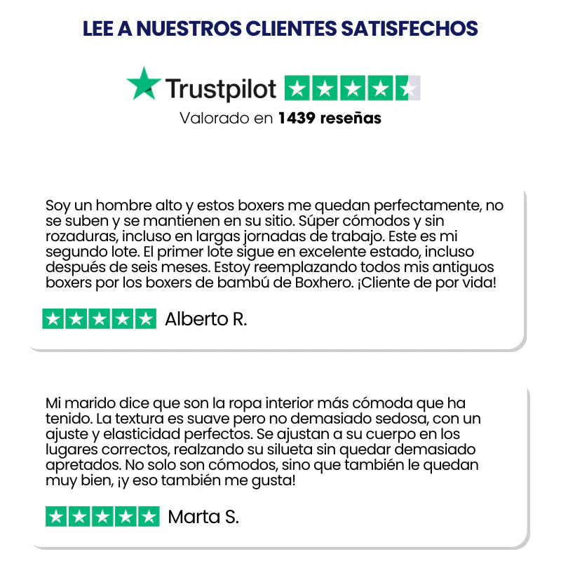 BOXER DE FIBRA DE BAMBU - PACK DE 5 LLEVA 5 GRATIS
